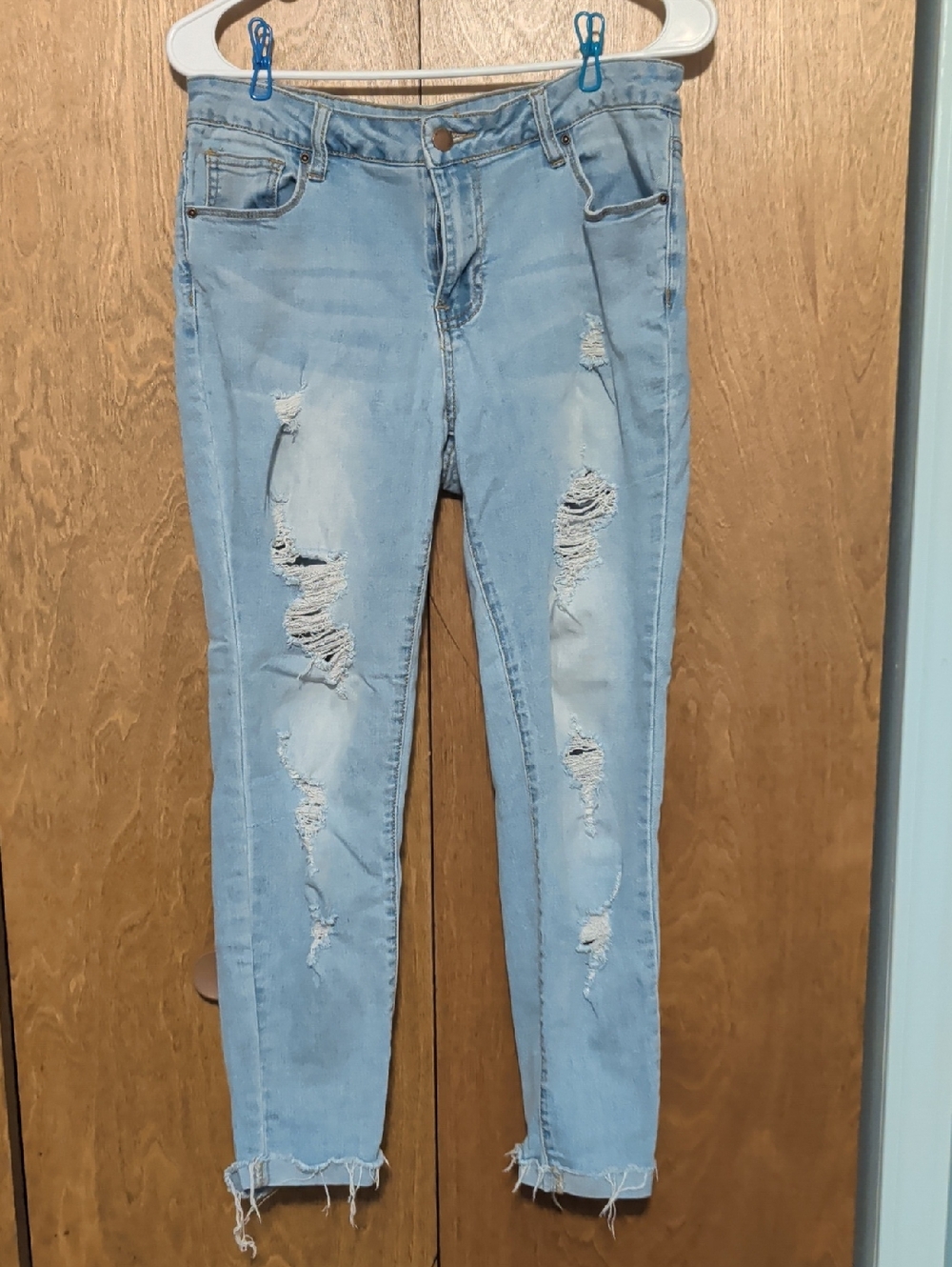 Encore Jeans Light Blue Distressed Skinny Jeans